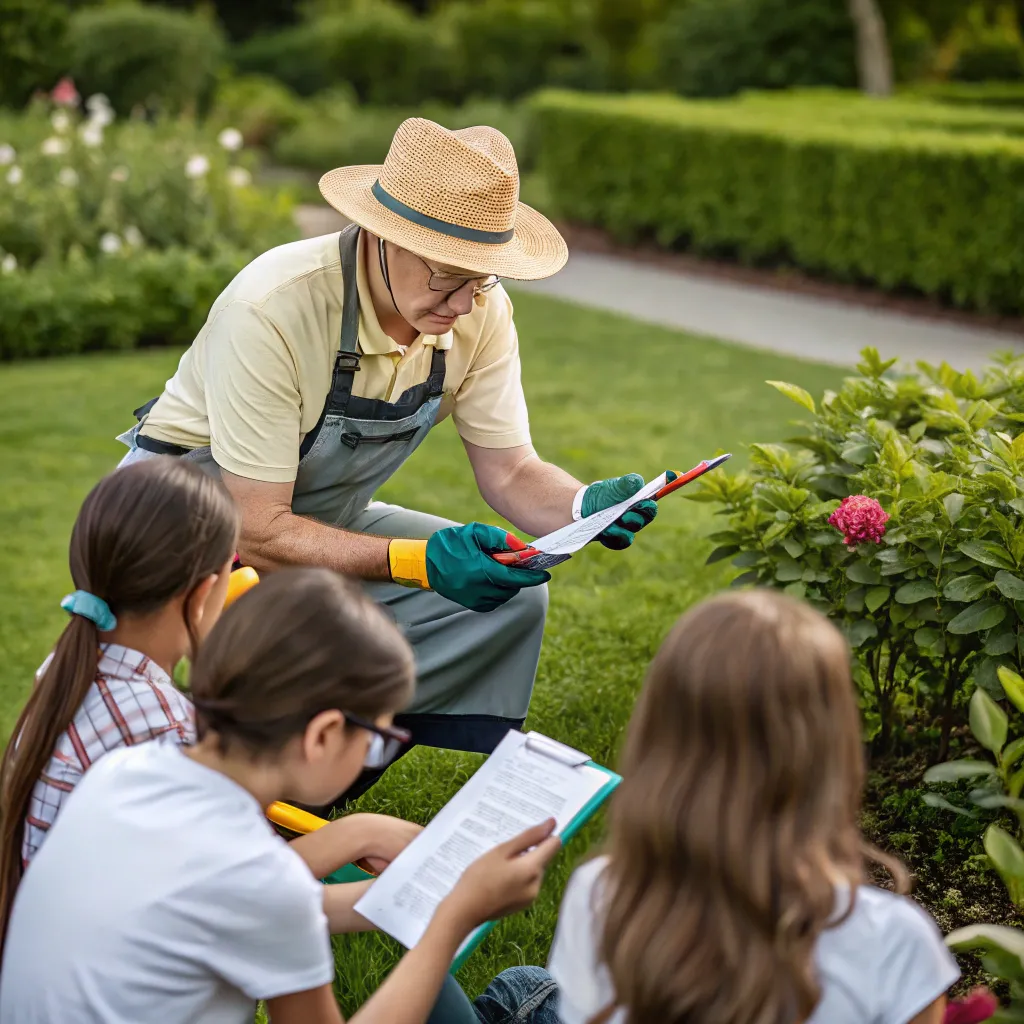 Gardening instructor teaching a class